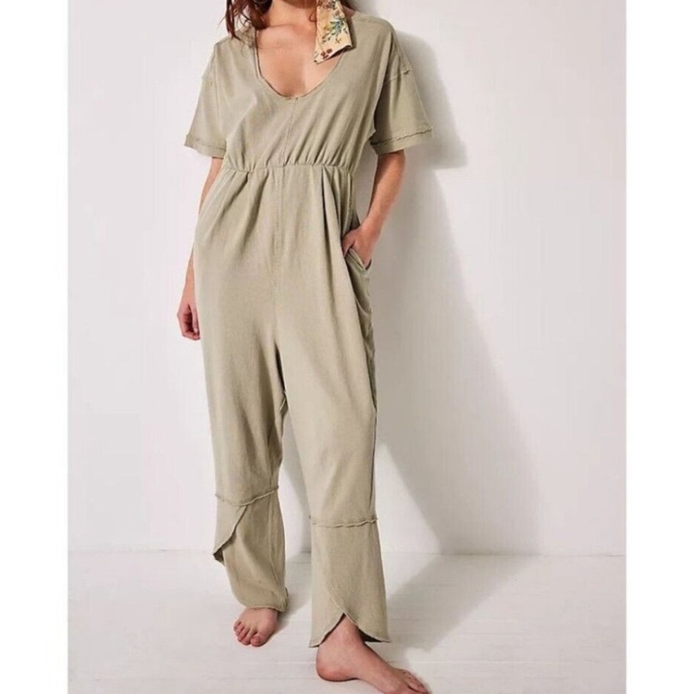 Free People Intimately Good Side Romper in Lima Bean